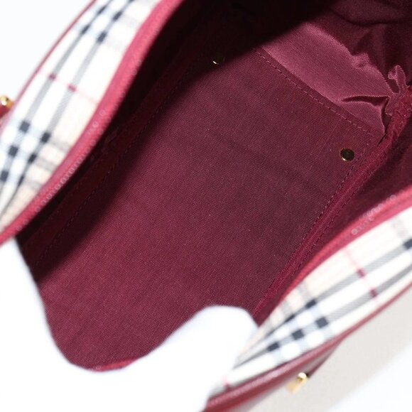 BURBERRY Nova Check Hand Bag Canvas Beige Gold Auth am8511V - Picture 10 of 16